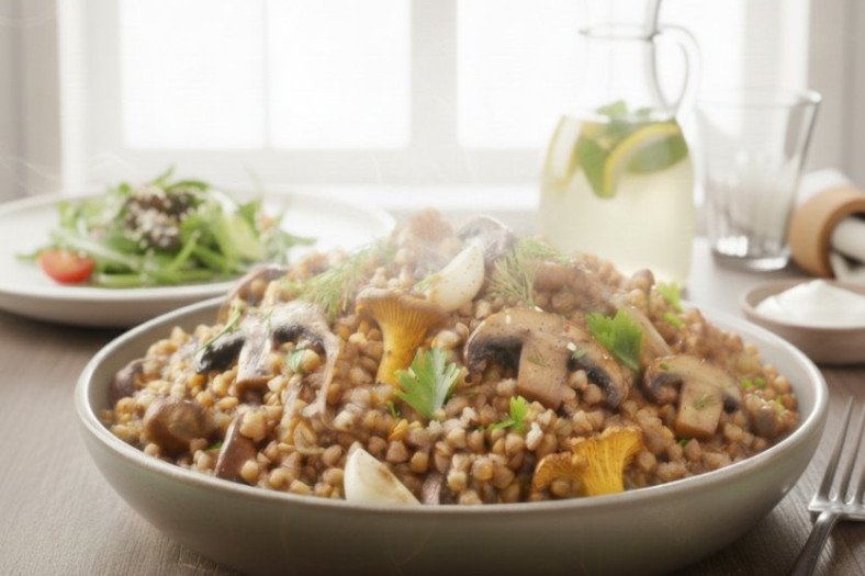 Mantarlı Karabuğday (Greçka) Pilavı