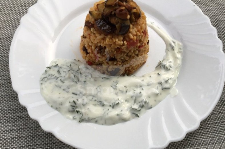 Patlıcanlı Bulgur Pilavı