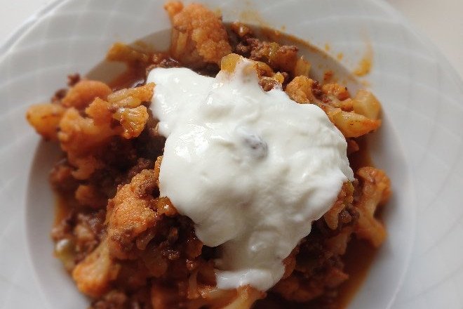 Cauliflower With Minced Meat