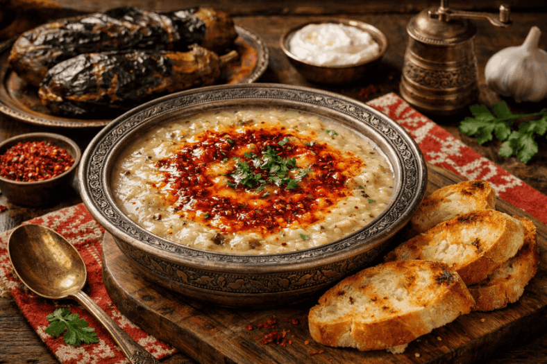 Köz Patlıcan Çorbası